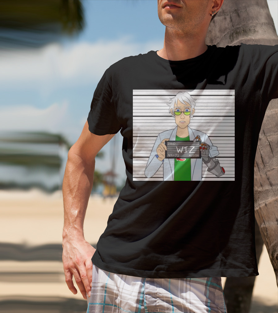 DB10 Wiz 919 72 Austin Scientist Character With Robotic Arm T-Shirt