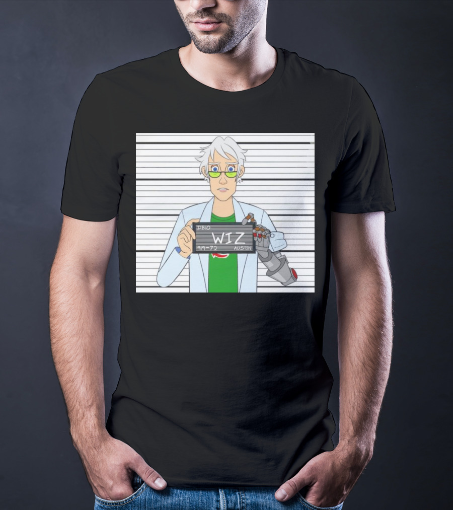 DB10 Wiz 919 72 Austin Scientist Character With Robotic Arm T-Shirt
