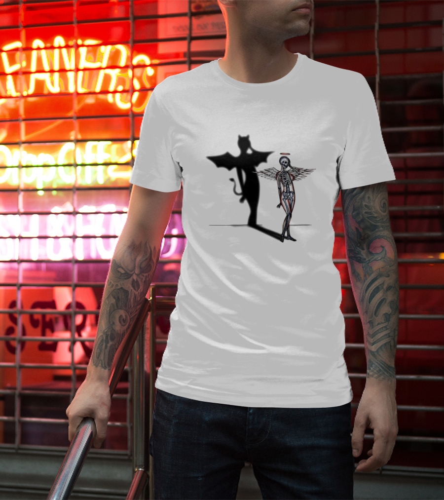 Marcos Alvarado Her Shadow Angel Skeleton Devil T-Shirt