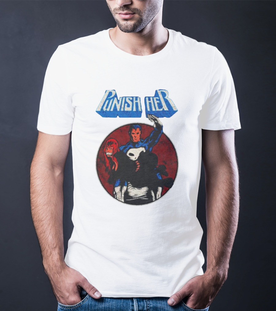 Punish Her Marvel Comic Style Hero With Red-Haired Woman T-Shirt