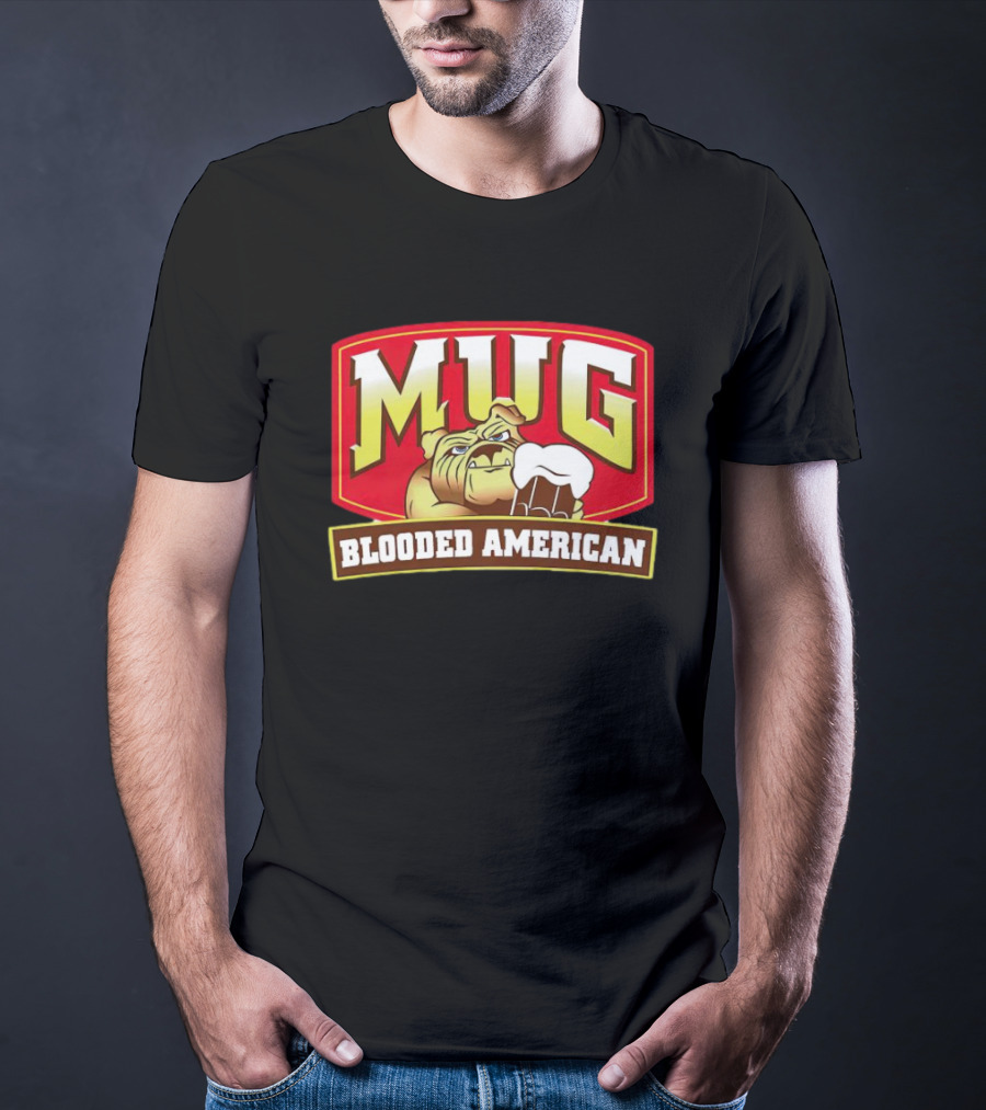 Mug Blooded American Bulldog Holding Beer Mug T-Shirt