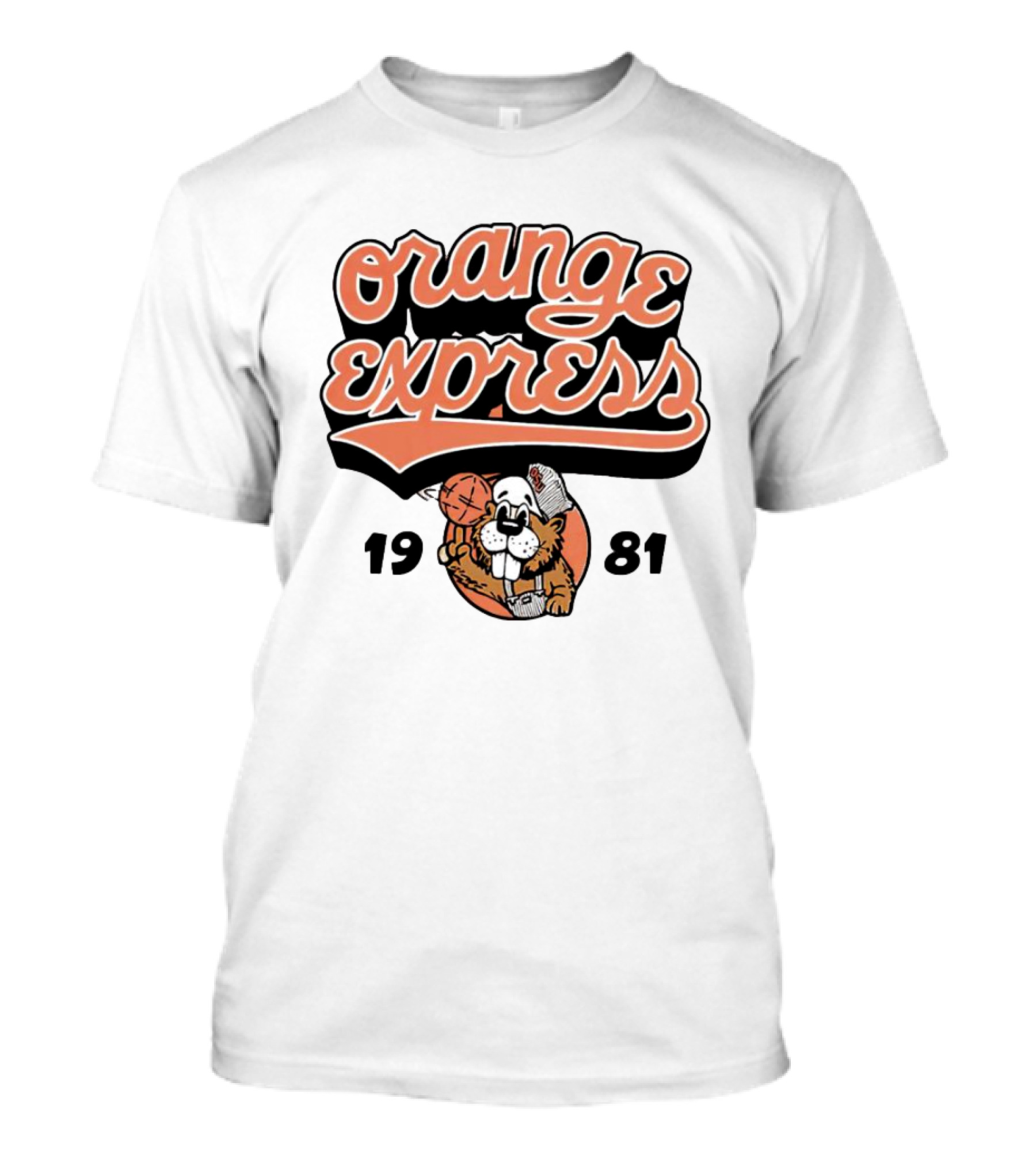 Orange Express 1981 OSU Basketball Beavers Cartoon T-Shirt
