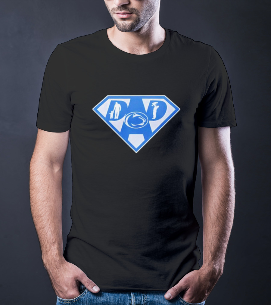 Penn State Nittany Lions Dad Superhero Emblem T-Shirt