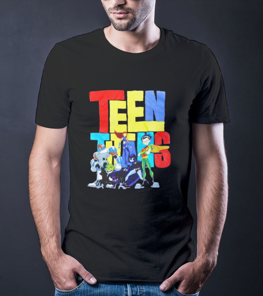 Teen Titans Cartoon Characters Group Pose T-Shirt