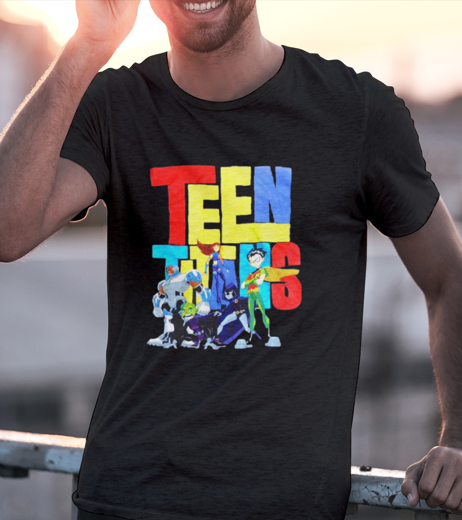 Teen Titans Cartoon Characters Group Pose T-Shirt