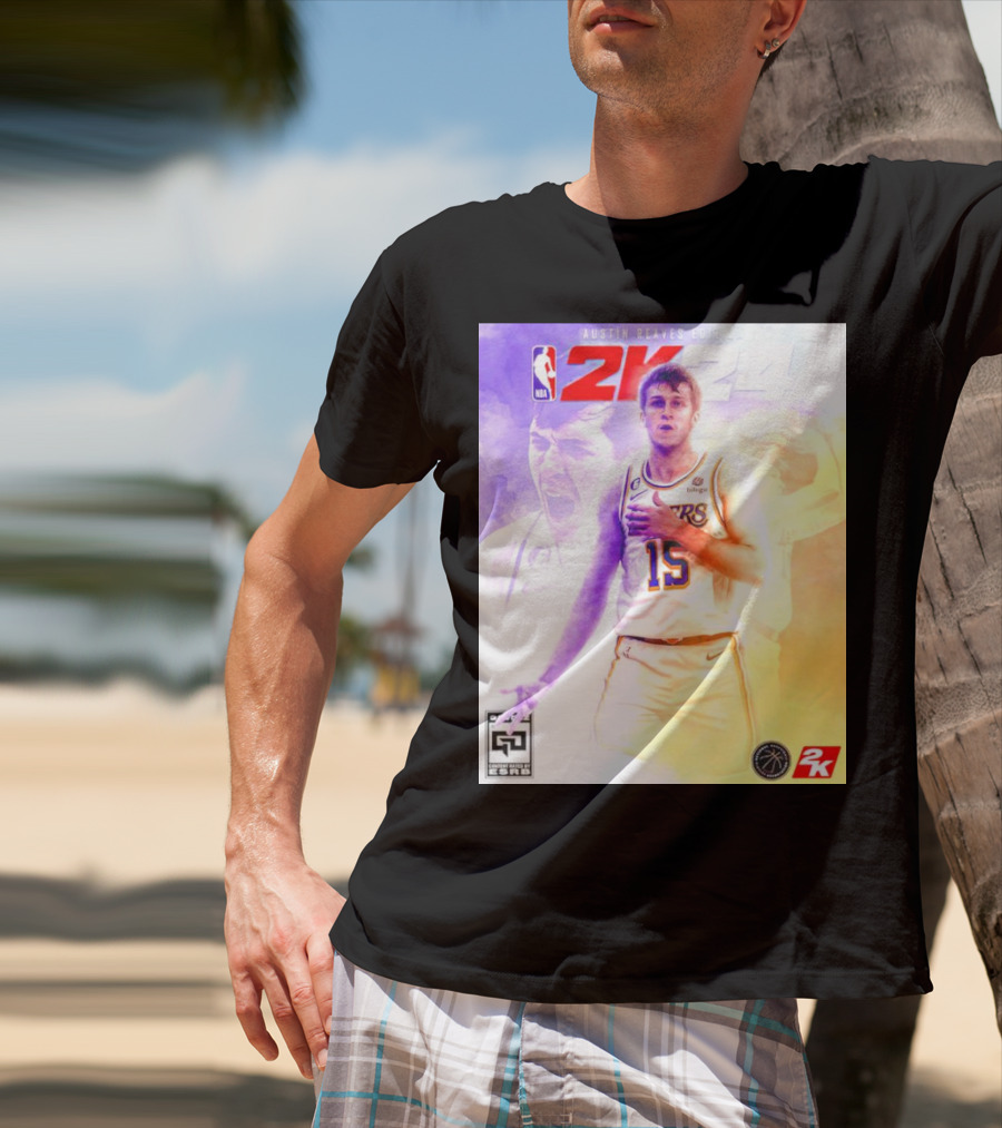 Austin Reaves 2K24 Los Angeles Lakers NBA Basketball Cover Edition T-Shirt