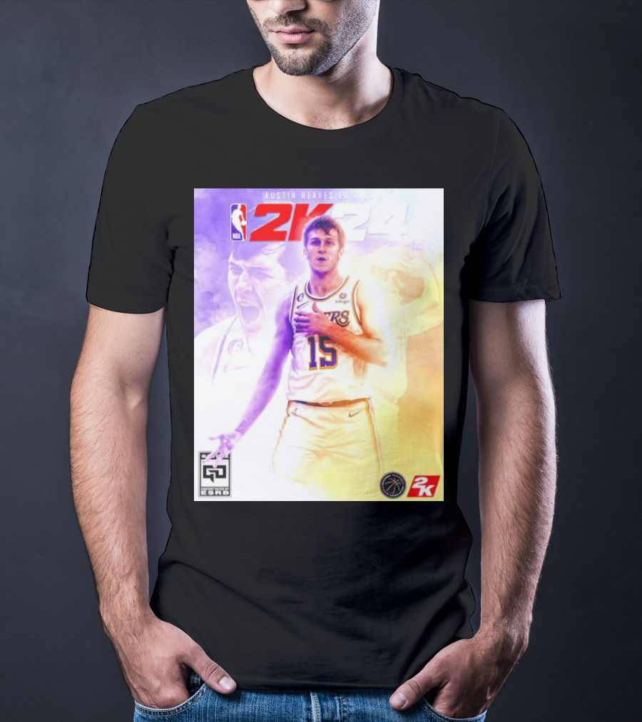 Austin Reaves 2K24 Los Angeles Lakers NBA Basketball Cover Edition T-Shirt