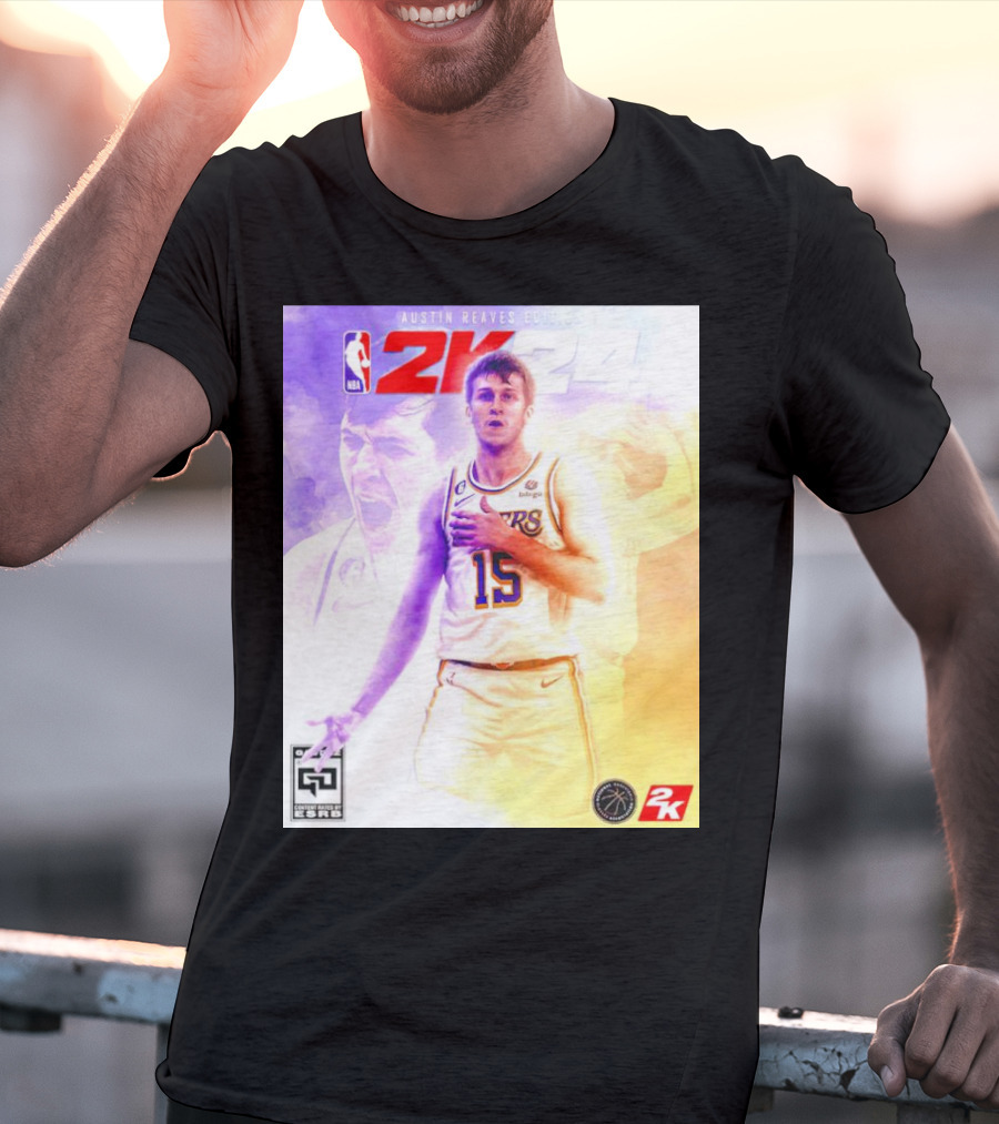 Austin Reaves 2K24 Los Angeles Lakers NBA Basketball Cover Edition T-Shirt