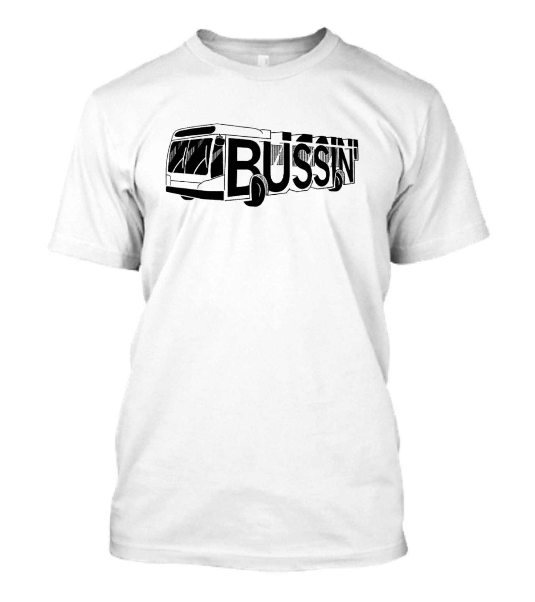 Bus Bussin Text Shaped Into Bus T-Shirt