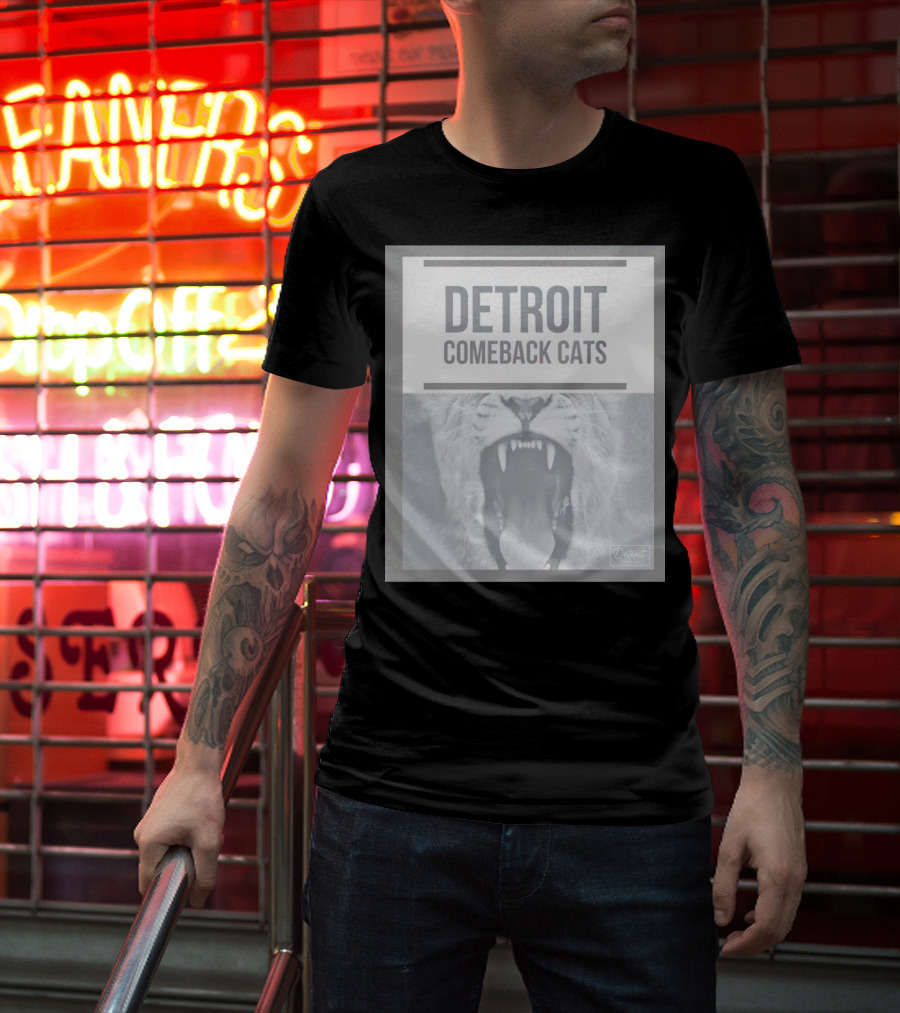 Detroit Comeback Cats Roaring Lion T-Shirt