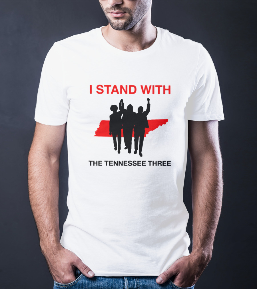 I Stand With The Tennessee Three Red Silhouette Map T-Shirt