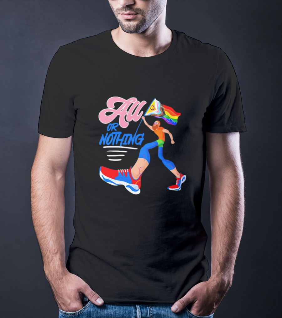 All Or Nothing Pride Flag Runner T-Shirt