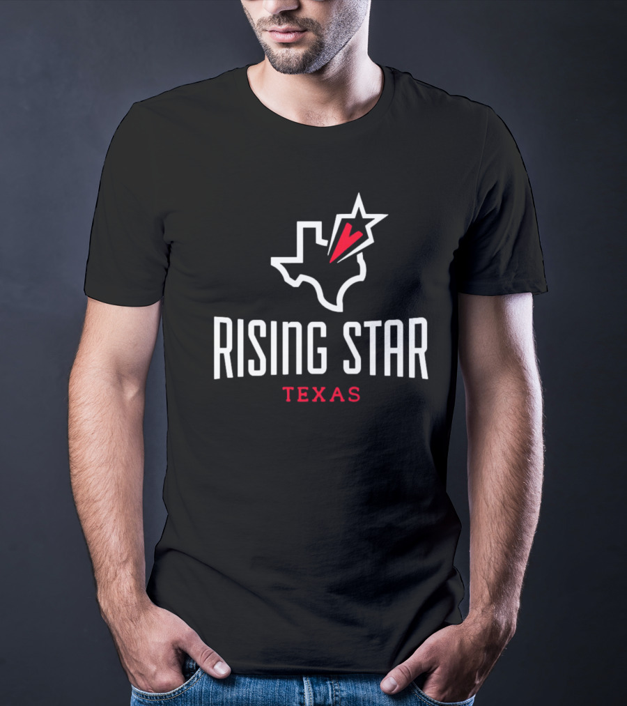 Rising Star Texas Map Heart Star T-Shirt