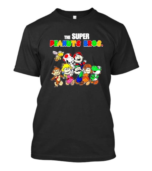 The Super Peanuts Bros Mario Crossover Characters T-Shirt