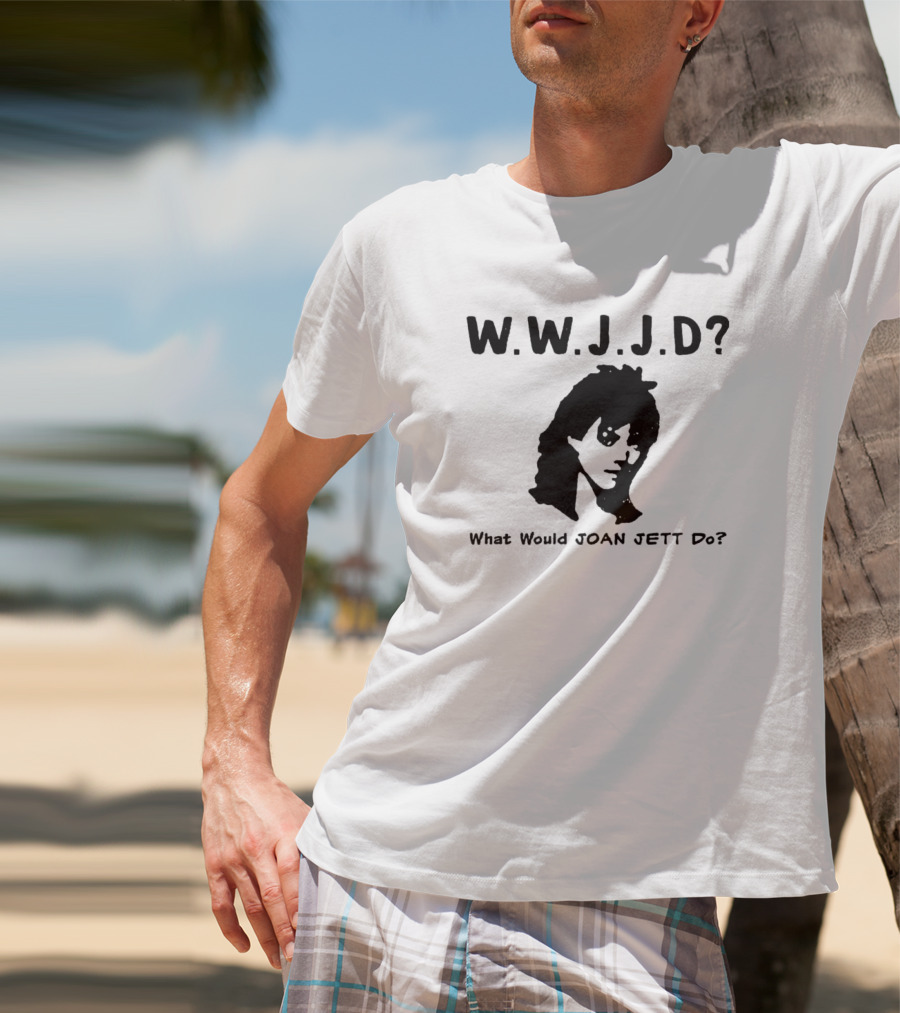 WWJJD What Would Joan Jett Do Rebel Rock Icon T-Shirt
