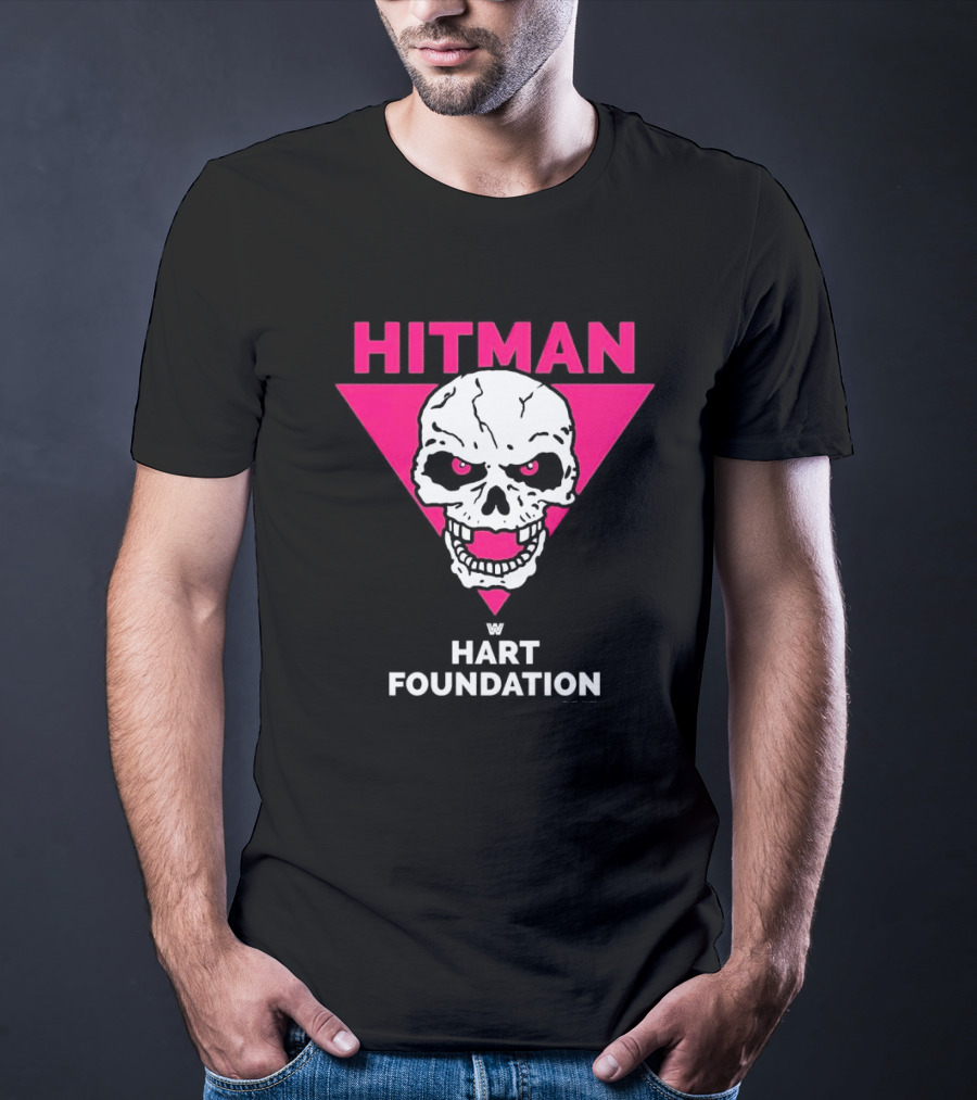 Hitman Skull Pink Triangle W Hart Foundation T-Shirt