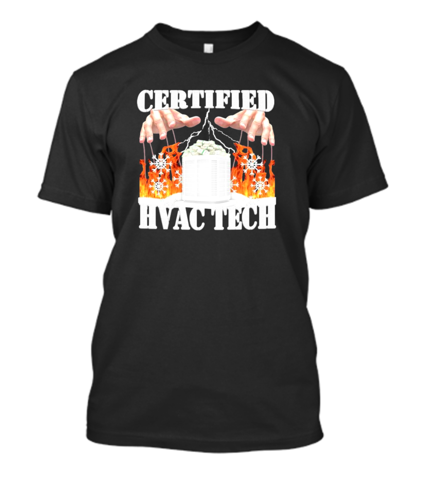 Certified HVAC Tech Master Of Elements Fire And Ice T-Shirt