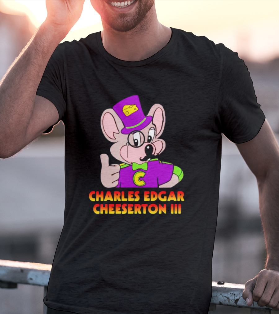 Ted Lasso Charles Edgar Cheeserton III Mouse With Purple Hat And Cheese T-Shirt