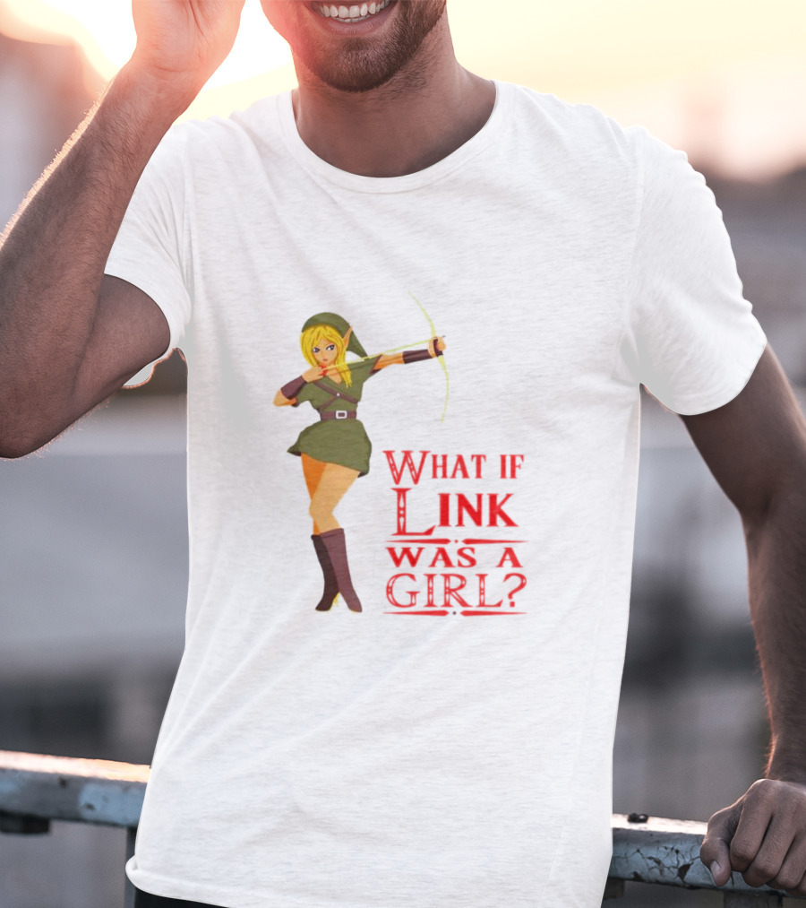 The Legend Of Zelda What If Link Was A Girl Bow And Arrow Pose T-Shirt