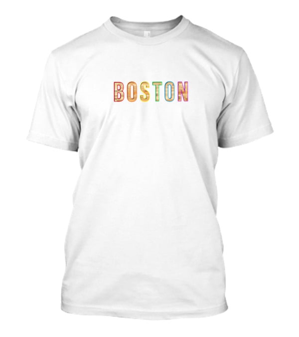 Boston Pride Rainbow Rustic Wood Style Sign T-Shirt
