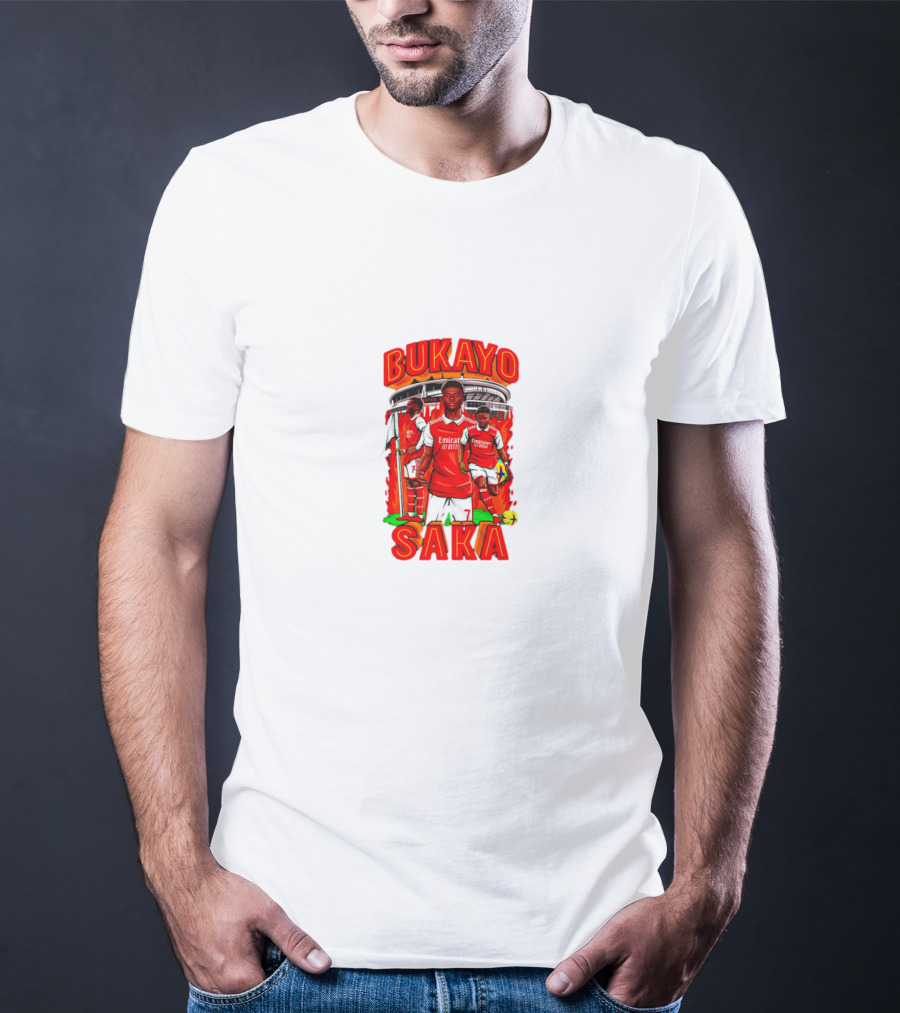 Bukayo Saka Arsenal Fire Stadium Soccer Graphics T-Shirt