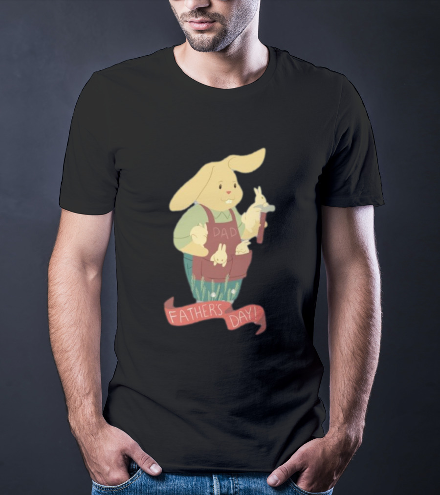 Father’s Day Dad Bunny Holding Bunnies T-Shirt