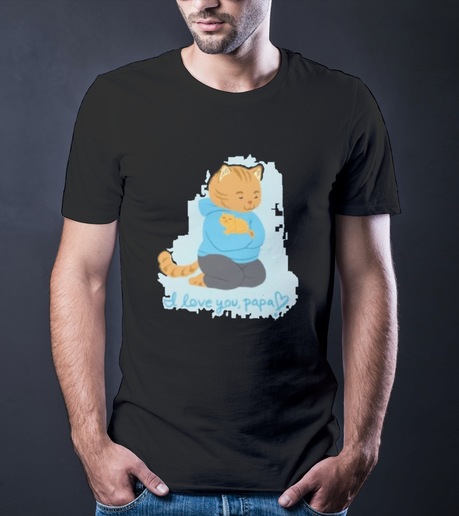 I Love You Papa Cat And Kitten Father's Day T-Shirt
