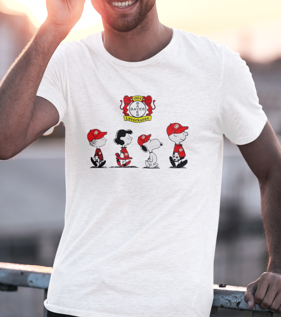 Bayer Leverkusen Peanuts Snoopy Charlie Brown Lucy Linus Soccer Fan T-Shirt