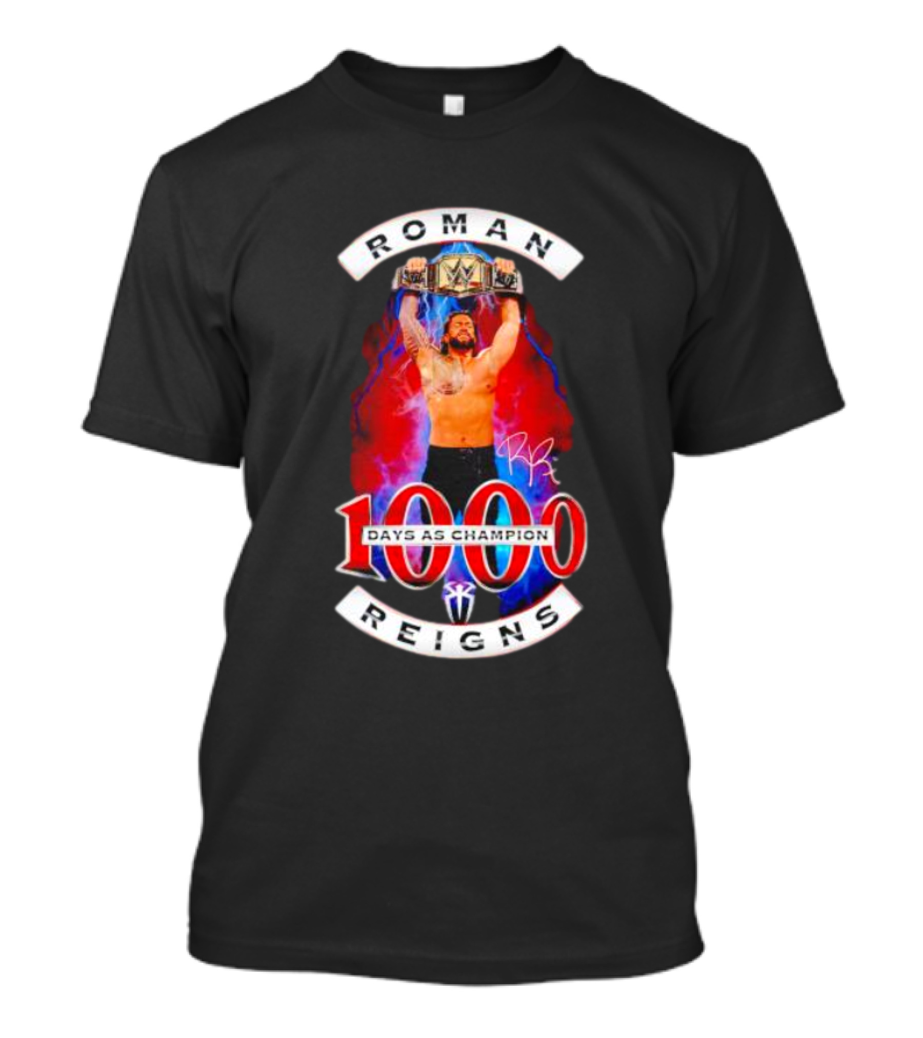 Roman Reigns 1000 Days As Champion Signature WWE Title T-Shirt