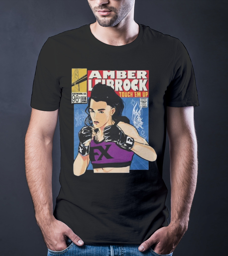 Amber Leibrock Fighter Touch Em Up Comic Style Portrait FX Gloves Hayward CA 96₵ T-Shirt
