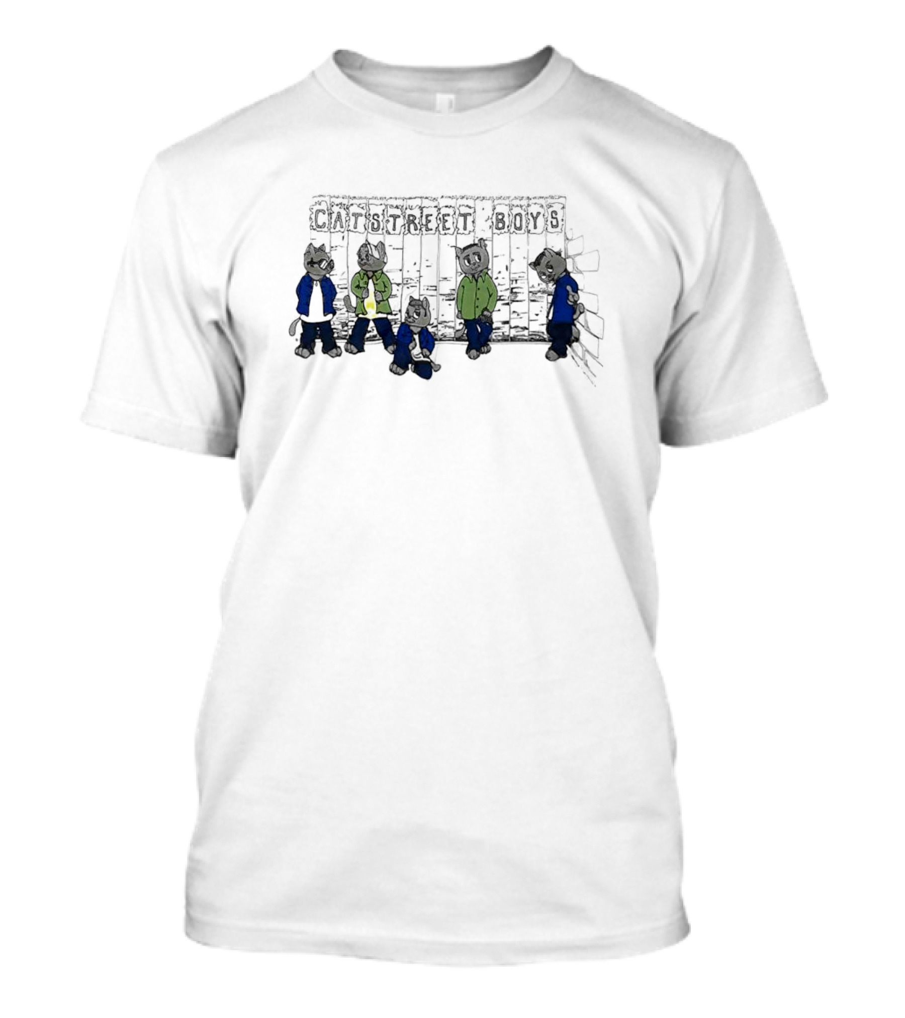 Cat Street Boys Vintage Retro Feline Group Scene T-Shirt