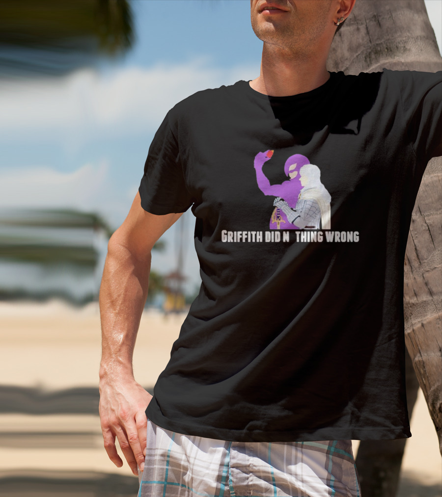 Griffith Did Nothing Wrong Berserk Fandom Eclipse Symbol Purple And White Armor Figure T-Shirt