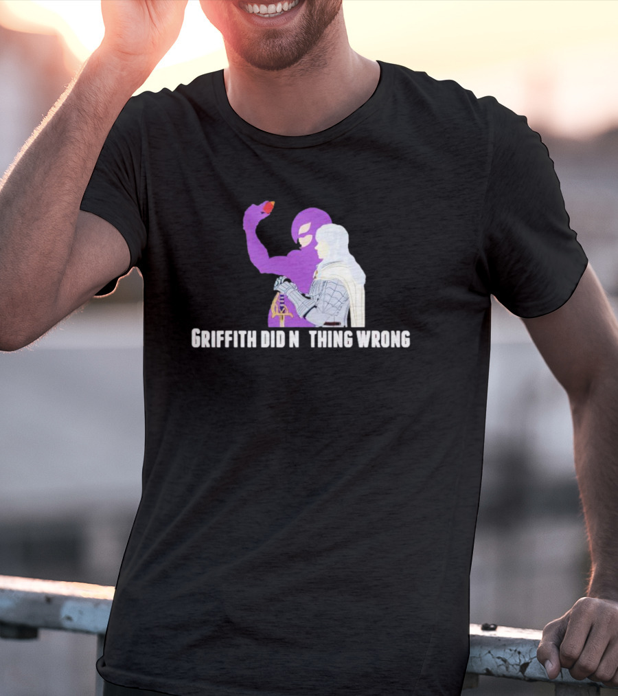 Griffith Did Nothing Wrong Berserk Fandom Eclipse Symbol Purple And White Armor Figure T-Shirt
