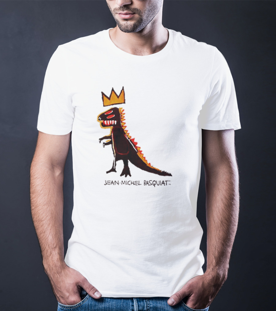 Jean Michel Basquiat Dinosaur Crown Iconic T-Shirt
