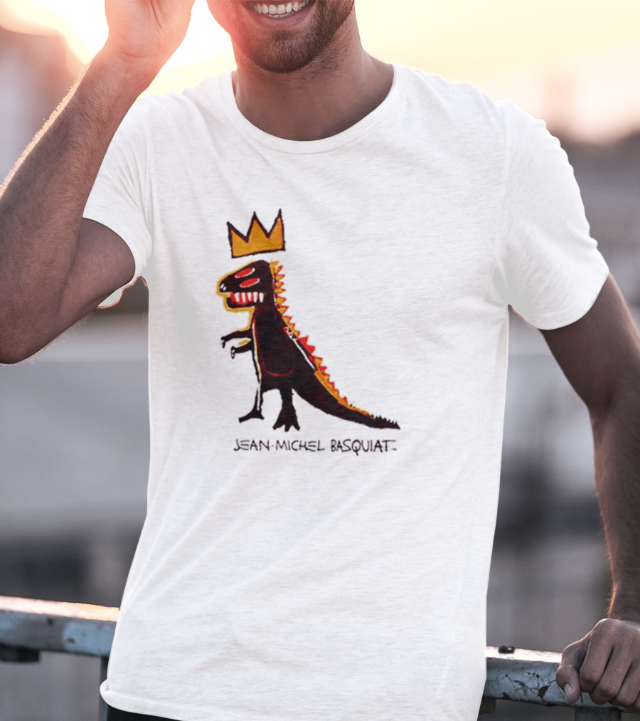Jean Michel Basquiat Dinosaur Crown Iconic T-Shirt