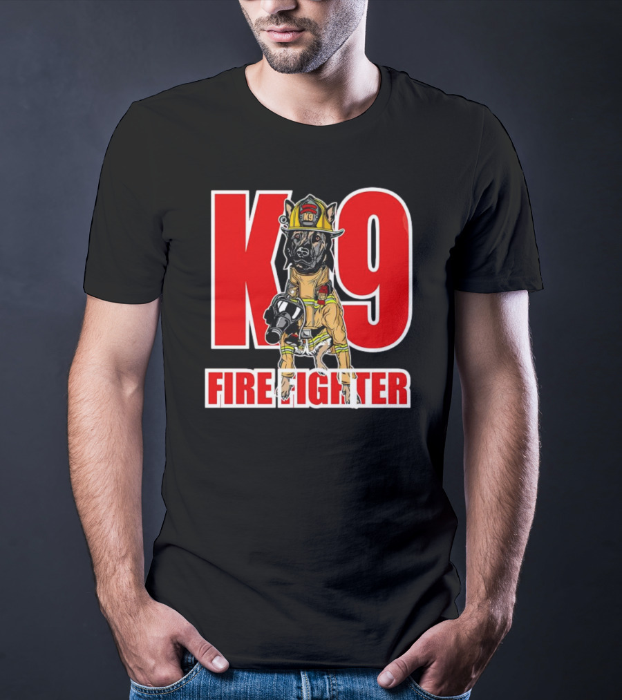 K9 Fire Fighter Dog In Firefighter Gear T-Shirt
