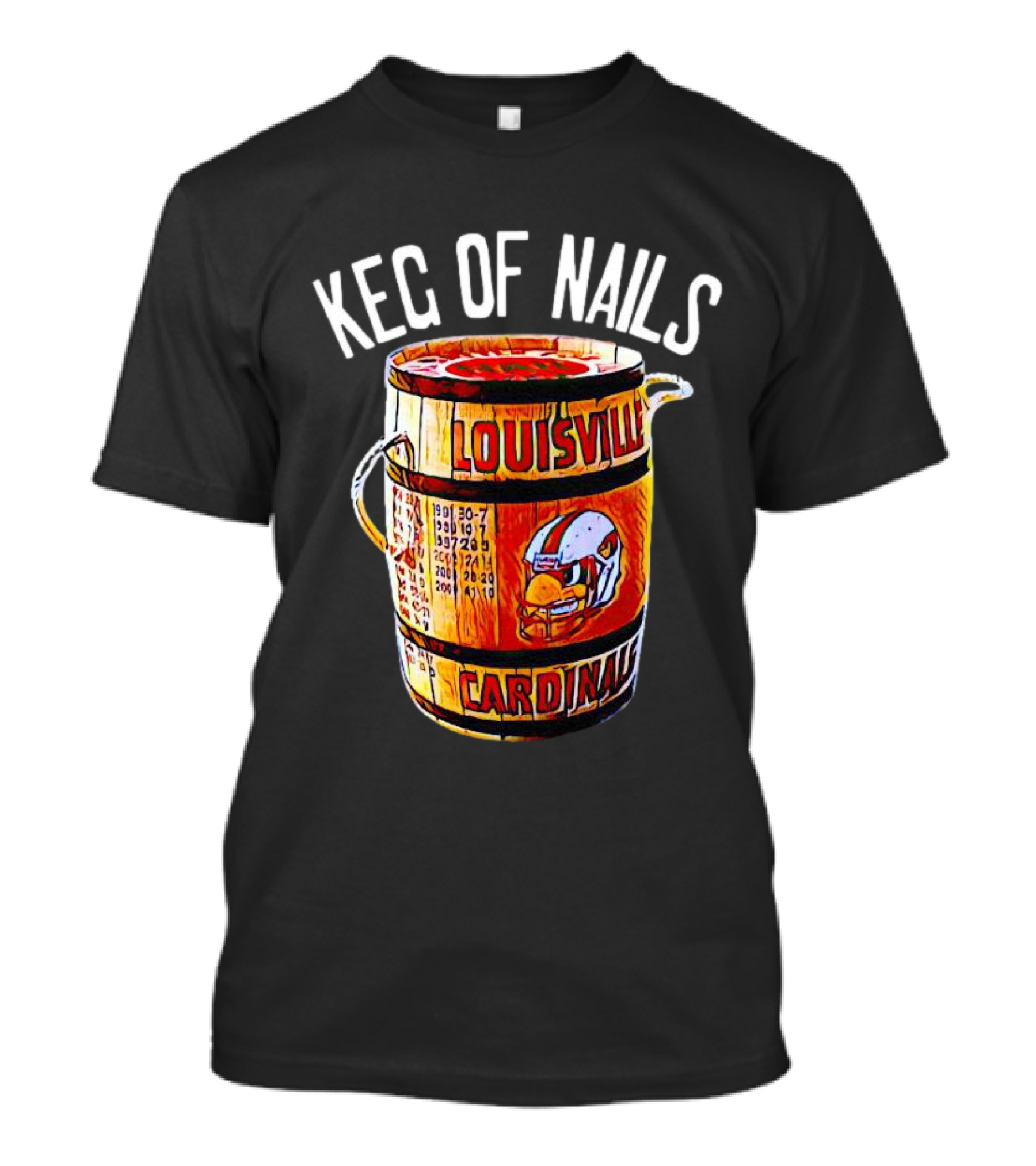 Keg Of Nails Louisville Cardinals Helmet Barrel T-Shirt