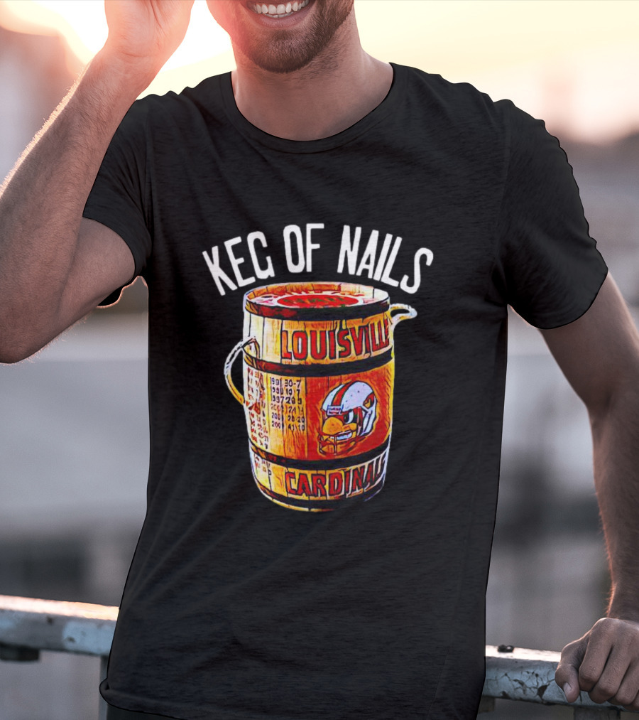 Keg Of Nails Louisville Cardinals Helmet Barrel T-Shirt