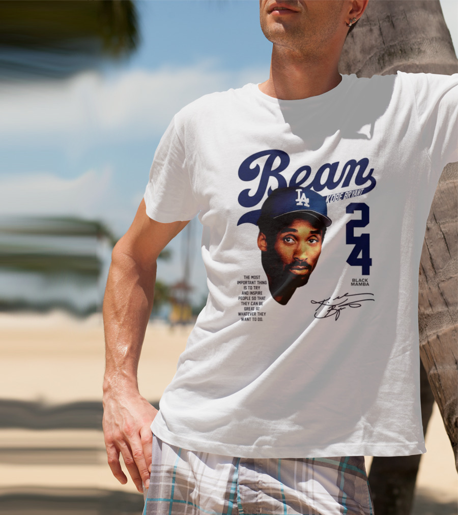 Bean Los Angeles Dodgers Kobe Bryant Signature Black Mamba 24 T-Shirt