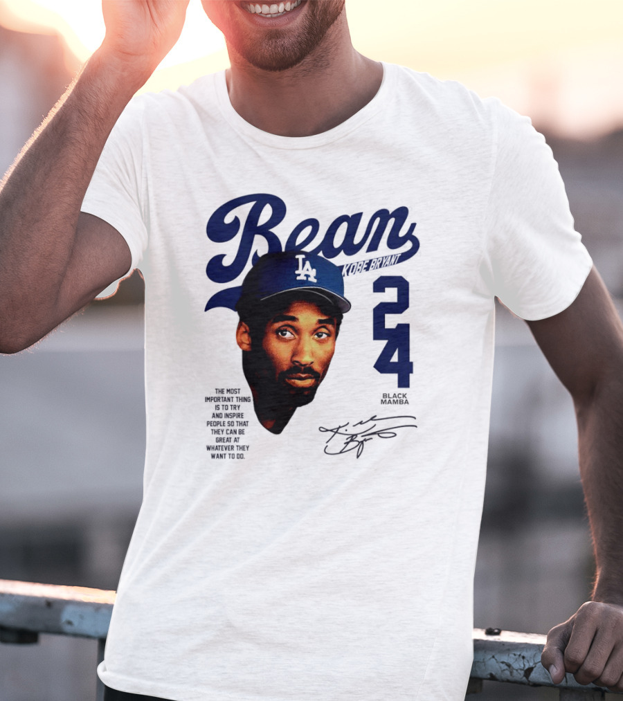 Bean Los Angeles Dodgers Kobe Bryant Signature Black Mamba 24 T-Shirt