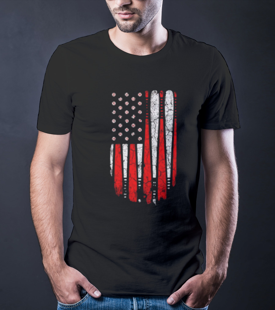 Minnesota Twins American Flag Baseball Bat T-Shirt