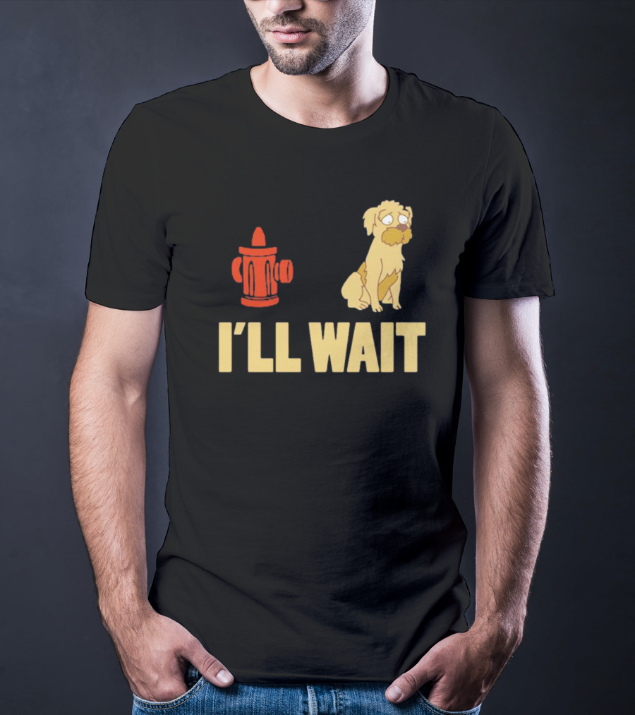 Seymour Futurama I'll Wait Fire Hydrant Dog Scene T-Shirt
