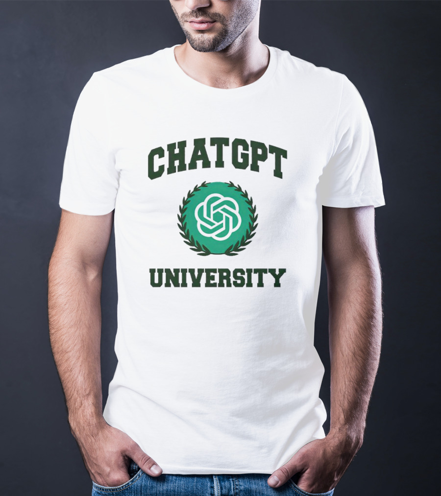 CHAT GPT University Crest Logo Green Circle T-Shirt