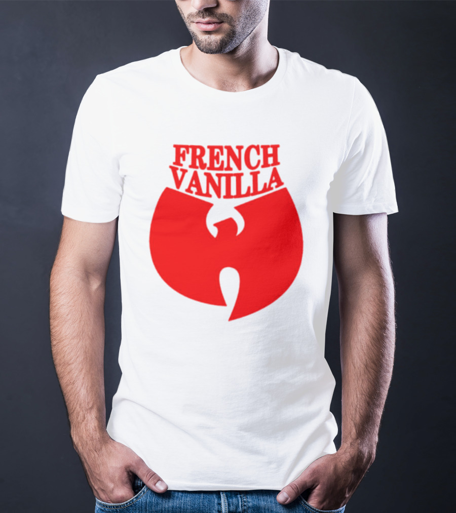 French Vanilla Wutang Logo Red Emblem T-Shirt