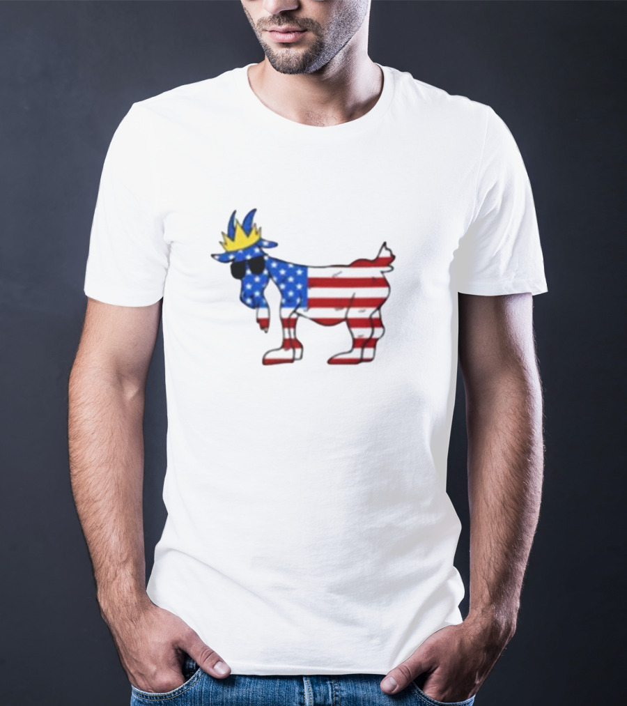 Goat USA Patriotic Stars And Stripes Crown T-Shirt