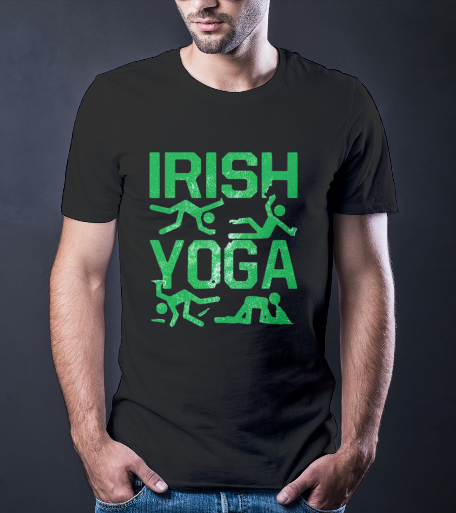 Irish Yoga Green Figures Humor Ireland St. Patrick's Day T-Shirt