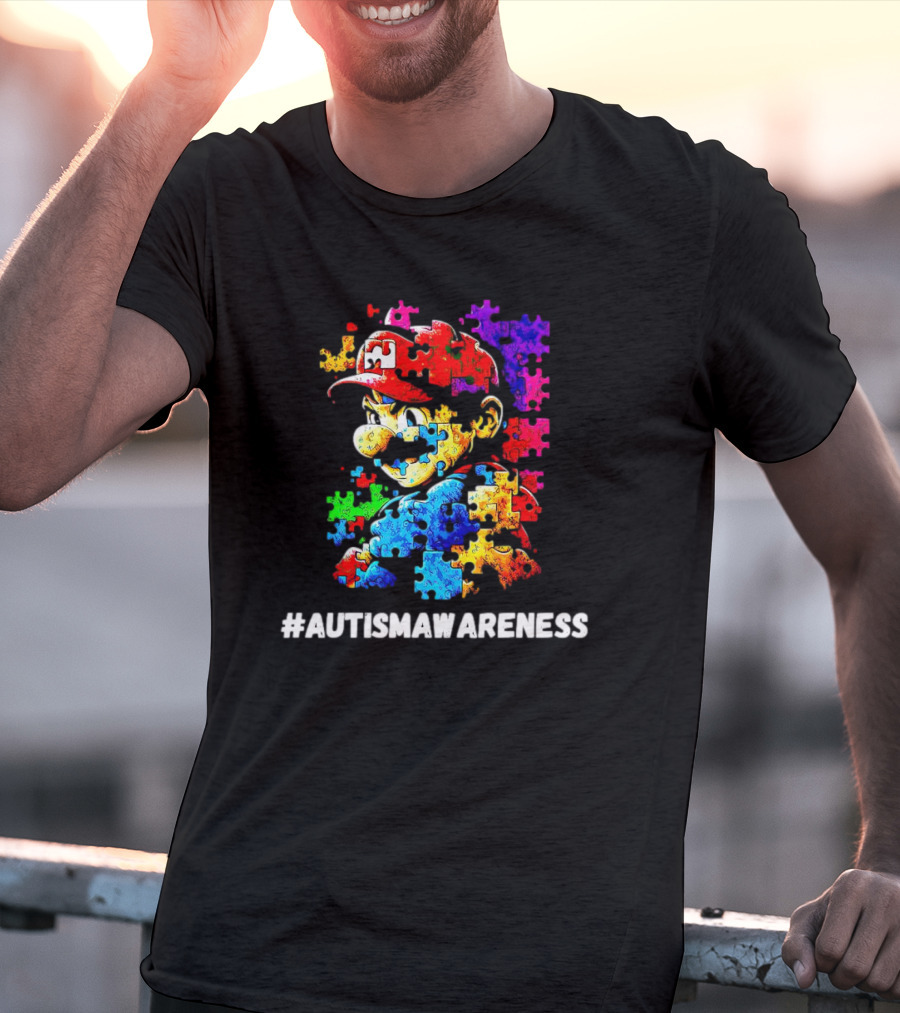 Mario Puzzle Autism Awareness T-Shirt