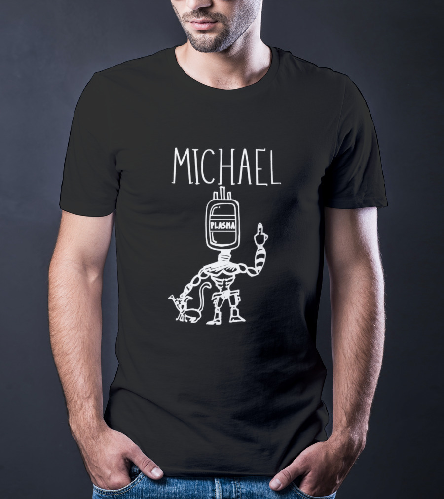 Michael Robot Plasma Figure With Cat T-Shirt