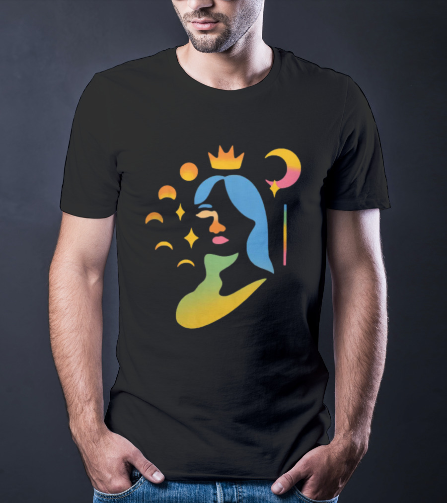 Mxmtoon Gradient Crown Moon Stars T-Shirt