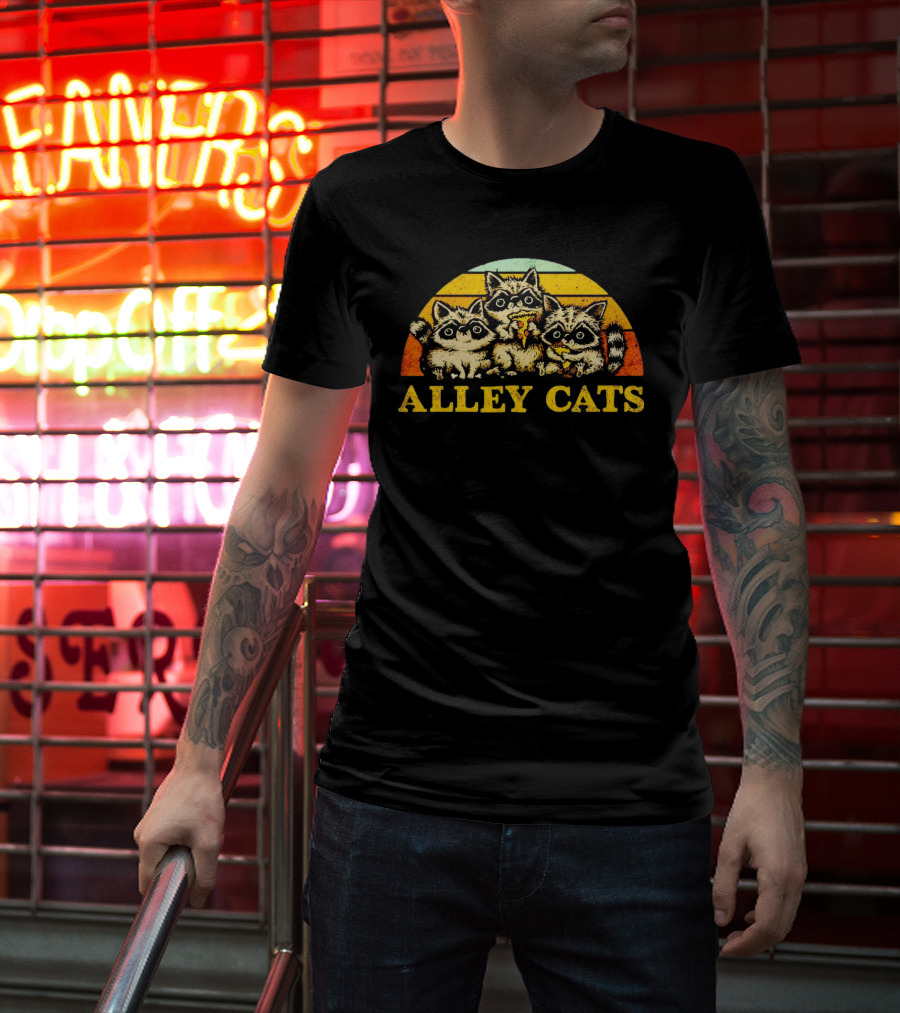 Alley Cats Retro Raccoons T-Shirt